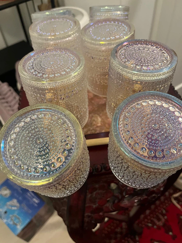 Set of 7 Embossed Glass Tumblers - photo 2