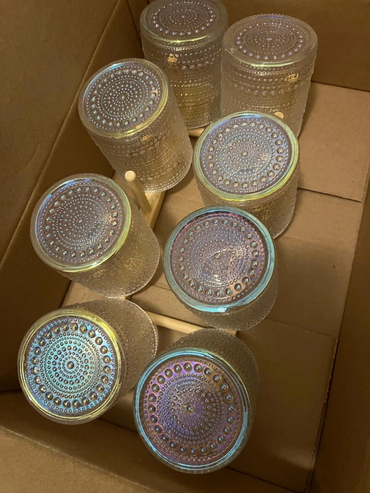 Set of 7 Embossed Glass Tumblers - photo 4