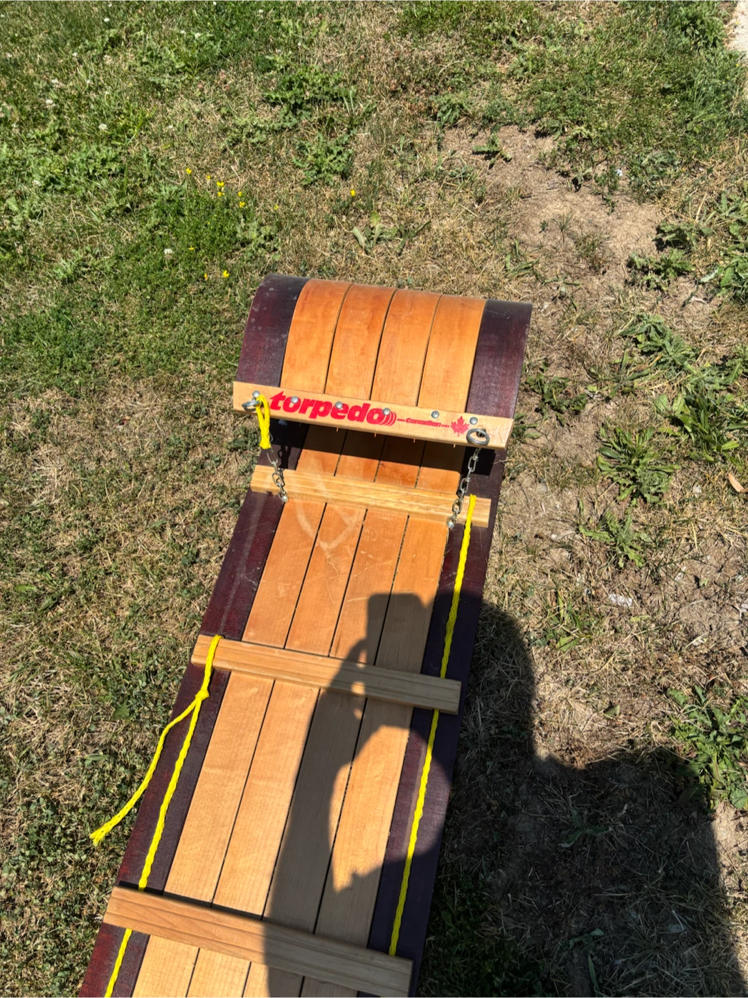 Torpedo Wooden Toboggan Sled