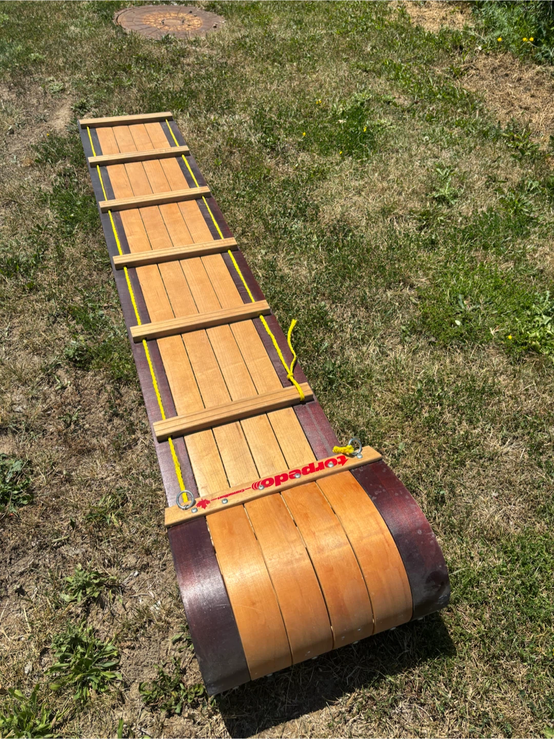 Torpedo Wooden Toboggan Sled - photo 2