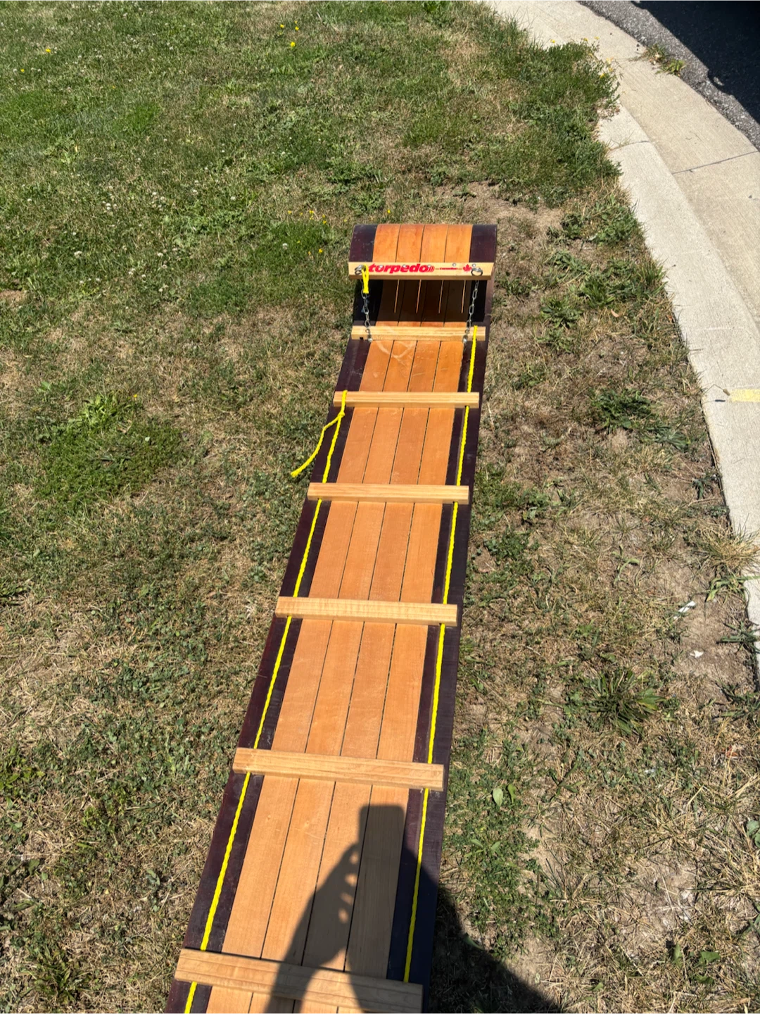 Torpedo Wooden Toboggan Sled - photo 5