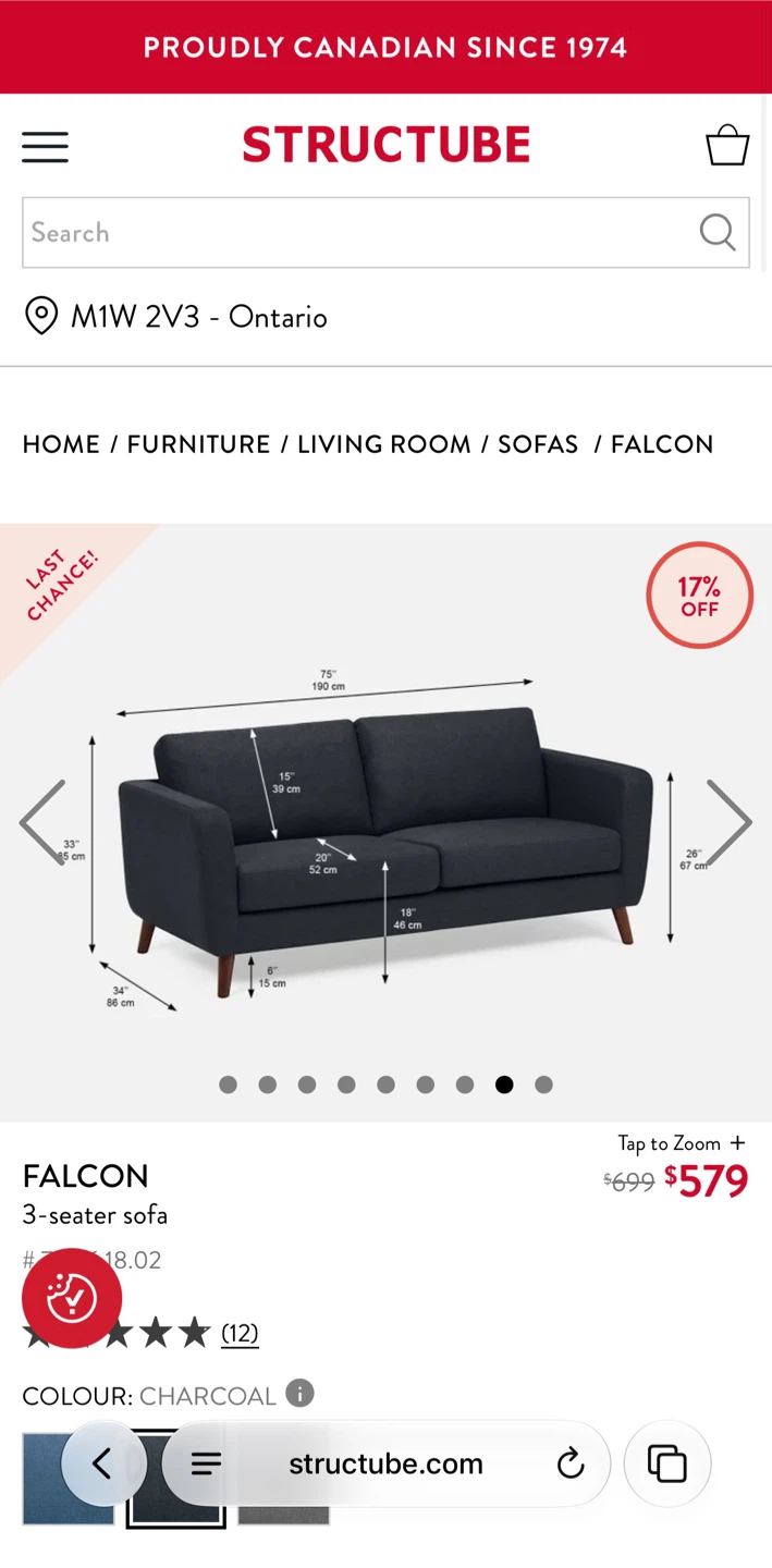 Structube 3-Seater Sofa - photo 2