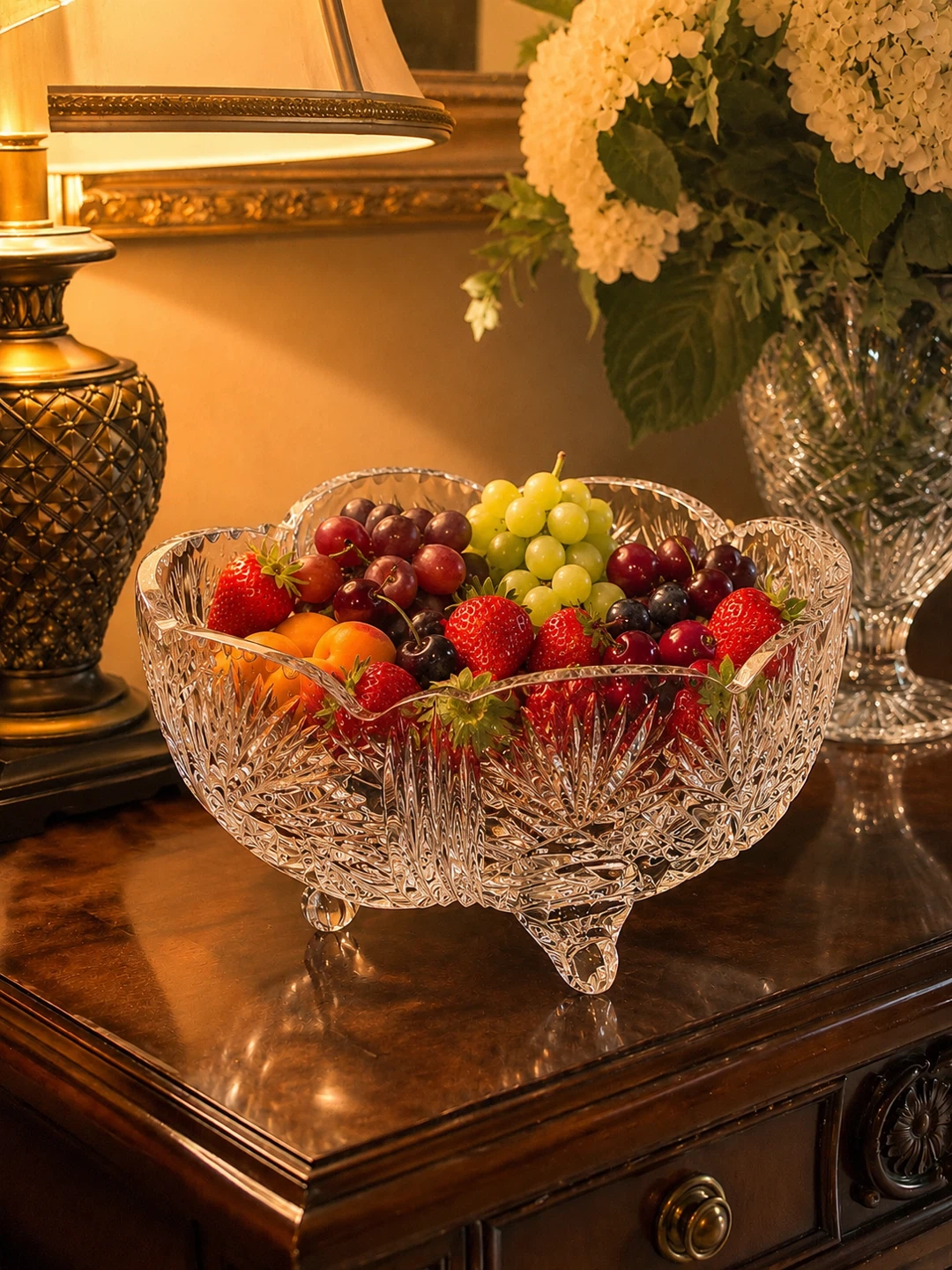 Crystal Footed Fruit Bowl - photo 2
