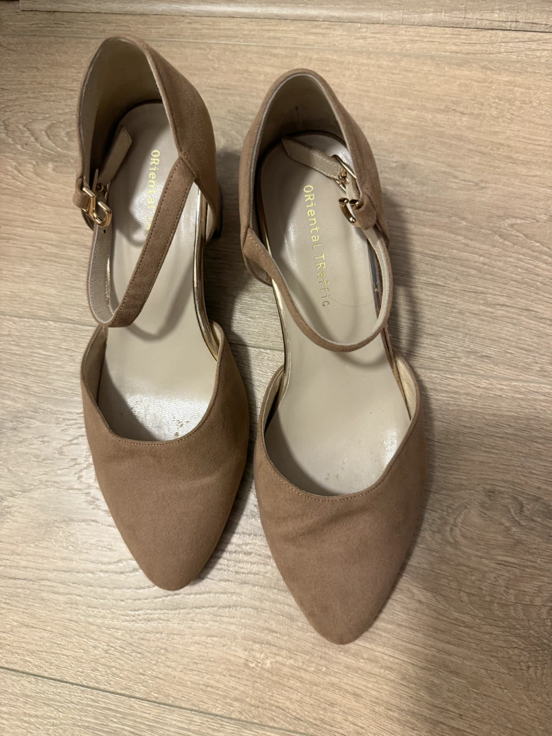 Oriental Traffic Brown Suede Ankle Strap Heels - photo 3
