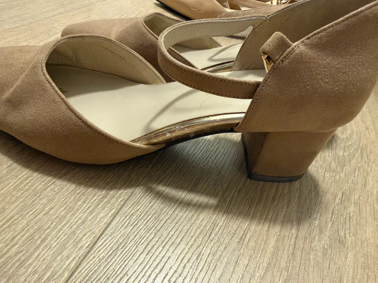 Oriental Traffic Brown Suede Ankle Strap Heels - photo 4