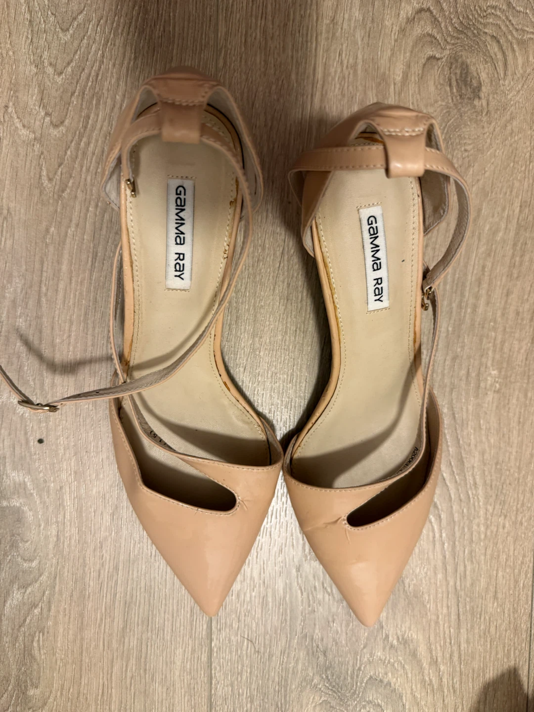 GAMMA RAY Nude Patent Leather Heels with Ankle Strap - photo 4