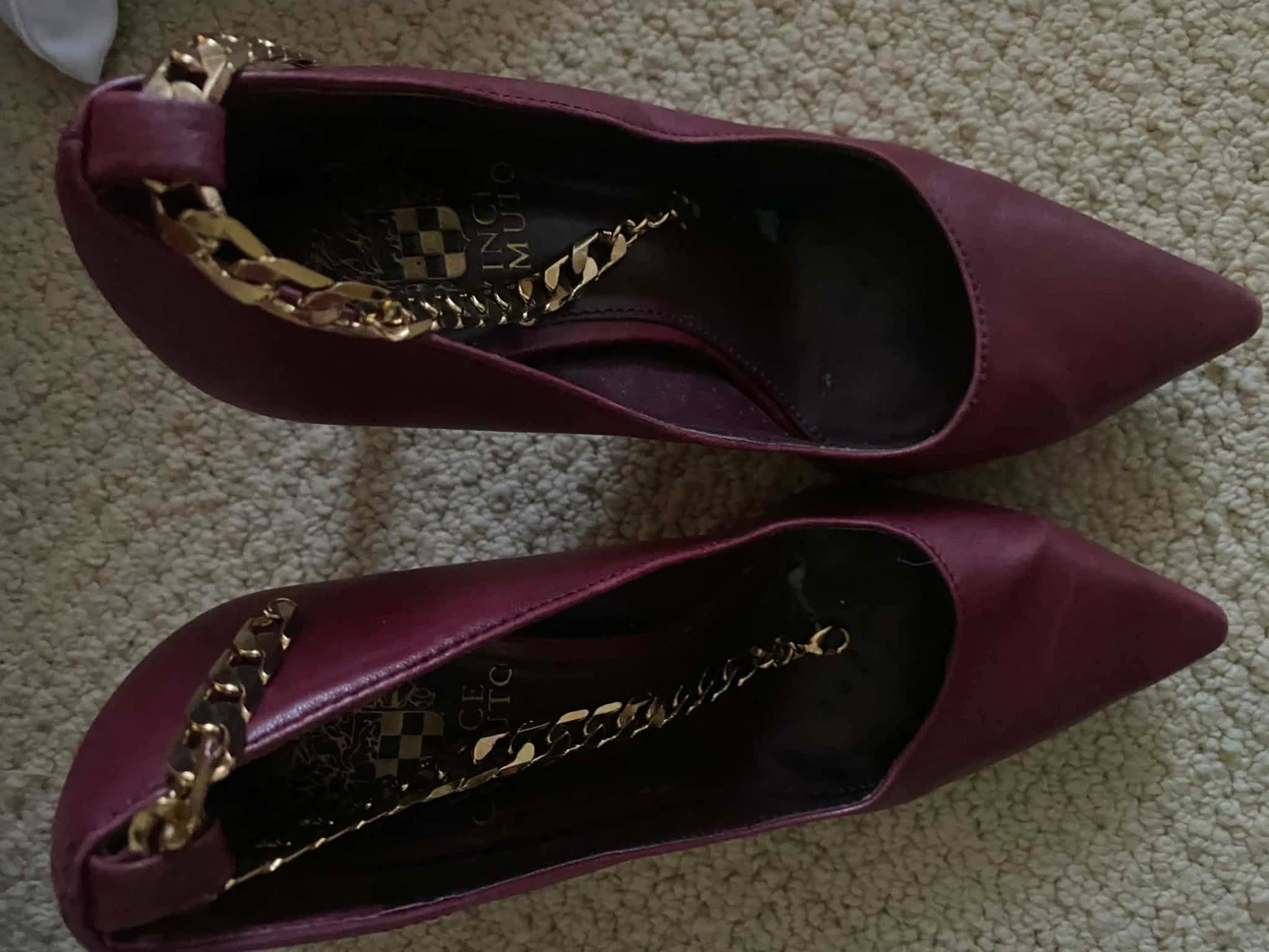 Vince Camuto Burgundy Chain Detail Heels
