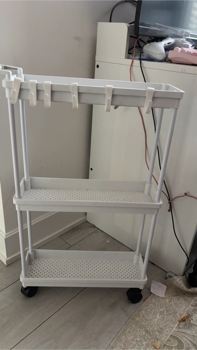 White 3-Tier Rolling Storage Cart
