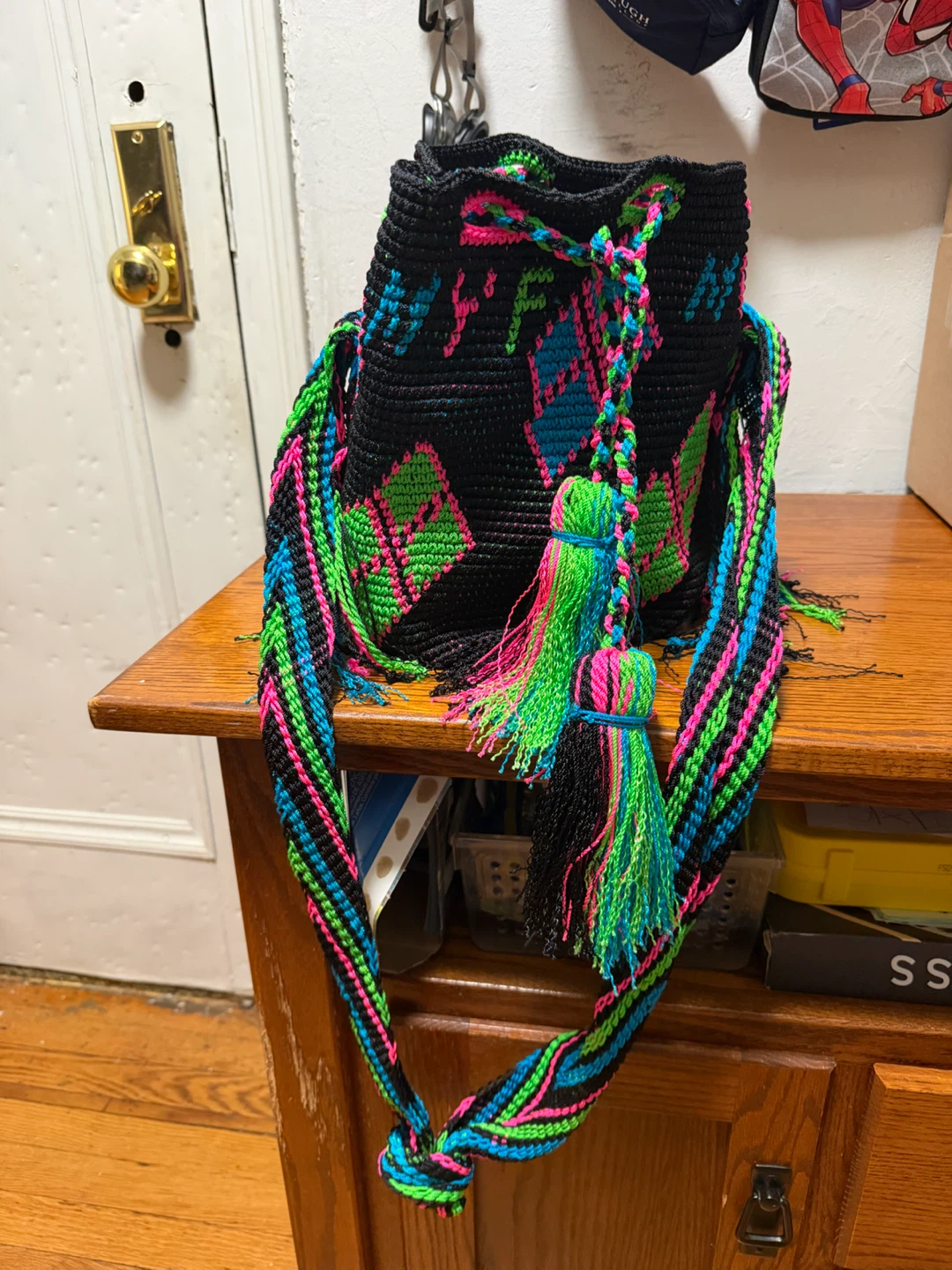 Crocheted Bucket Bag with Tassels - photo 4