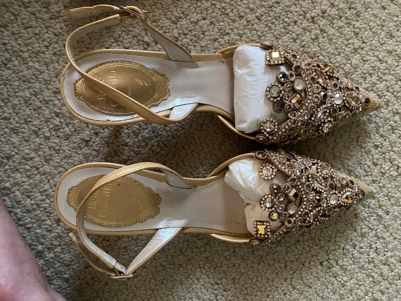 Rene Caovilla Embellished Slingback Heels