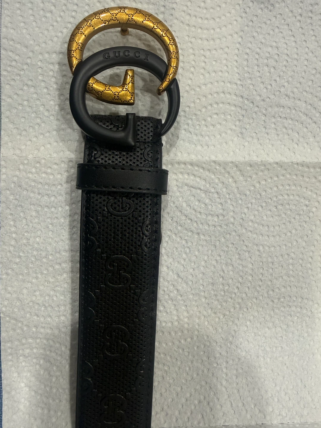 Gucci Black Leather Belt with GG Buckle - photo 2