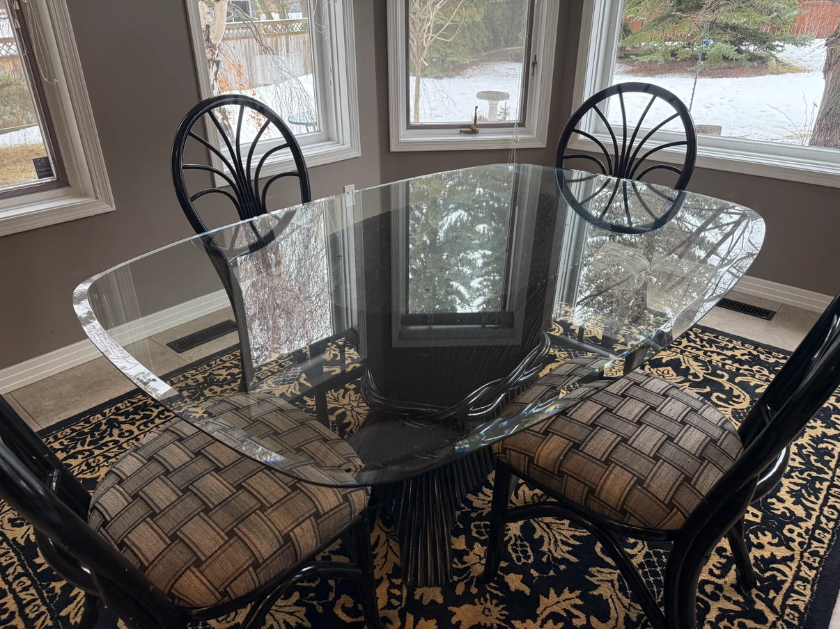 Wicker kitchen or dining room table and chairs - photo 5
