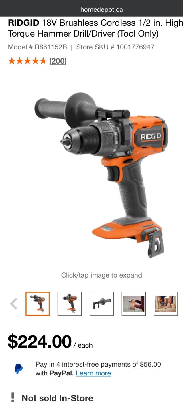 RIDGID 18V Brushless Cordless 1/2 in. Hammer Drill/Driver