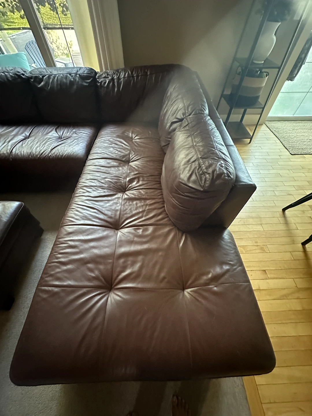 Leather sectional and ottoman - photo 4
