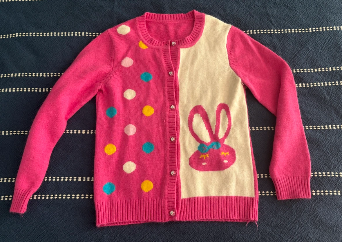 Kids Pink Bunny Cardigan