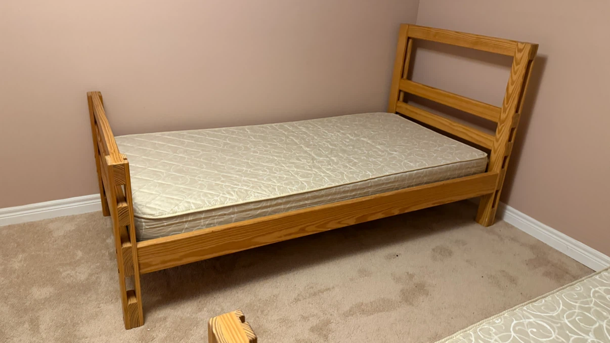 Wooden Twin Bed Frame with Drawers - photo 2