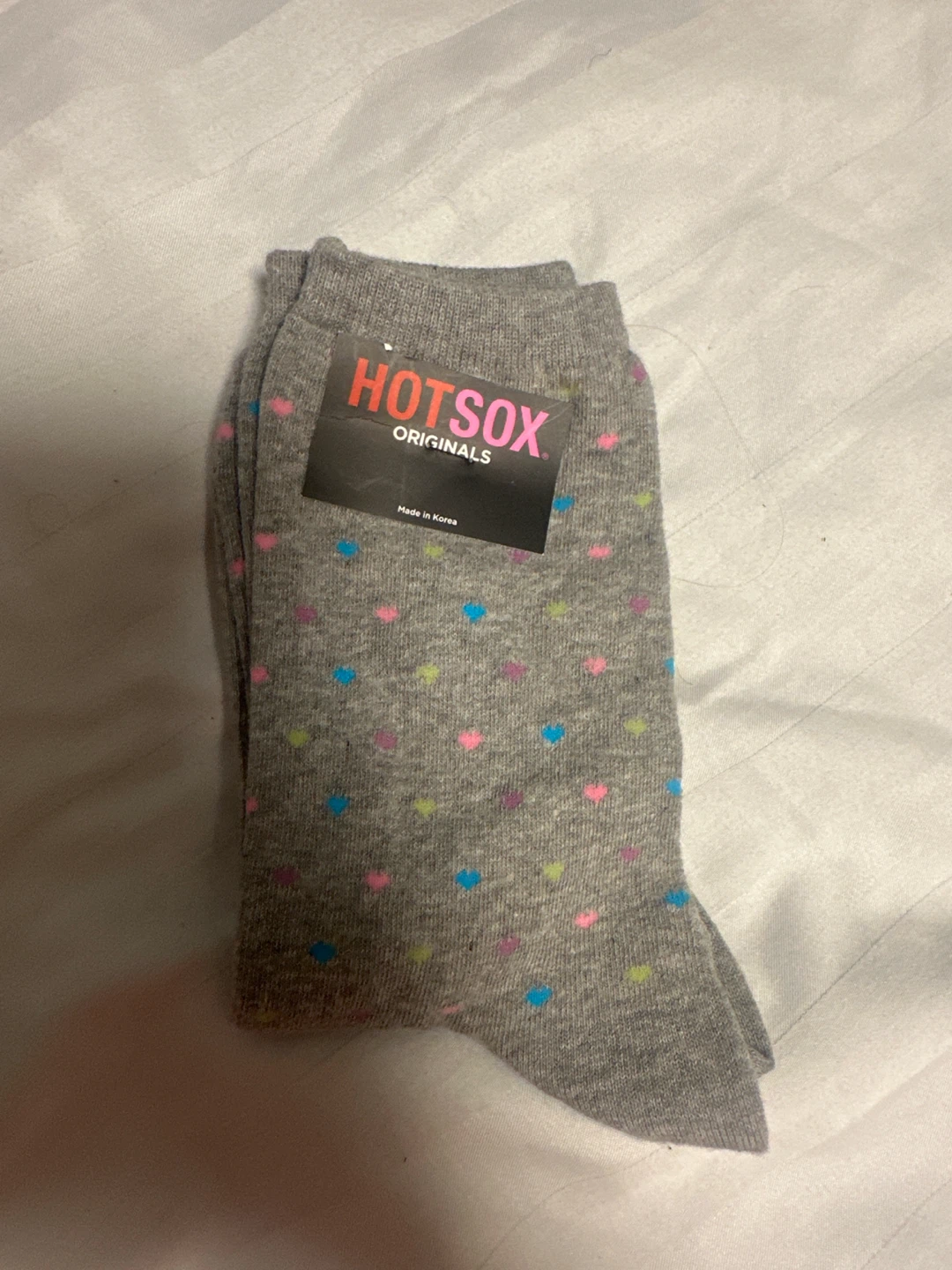 Hot Sox Originals Grey Polka Dot Socks