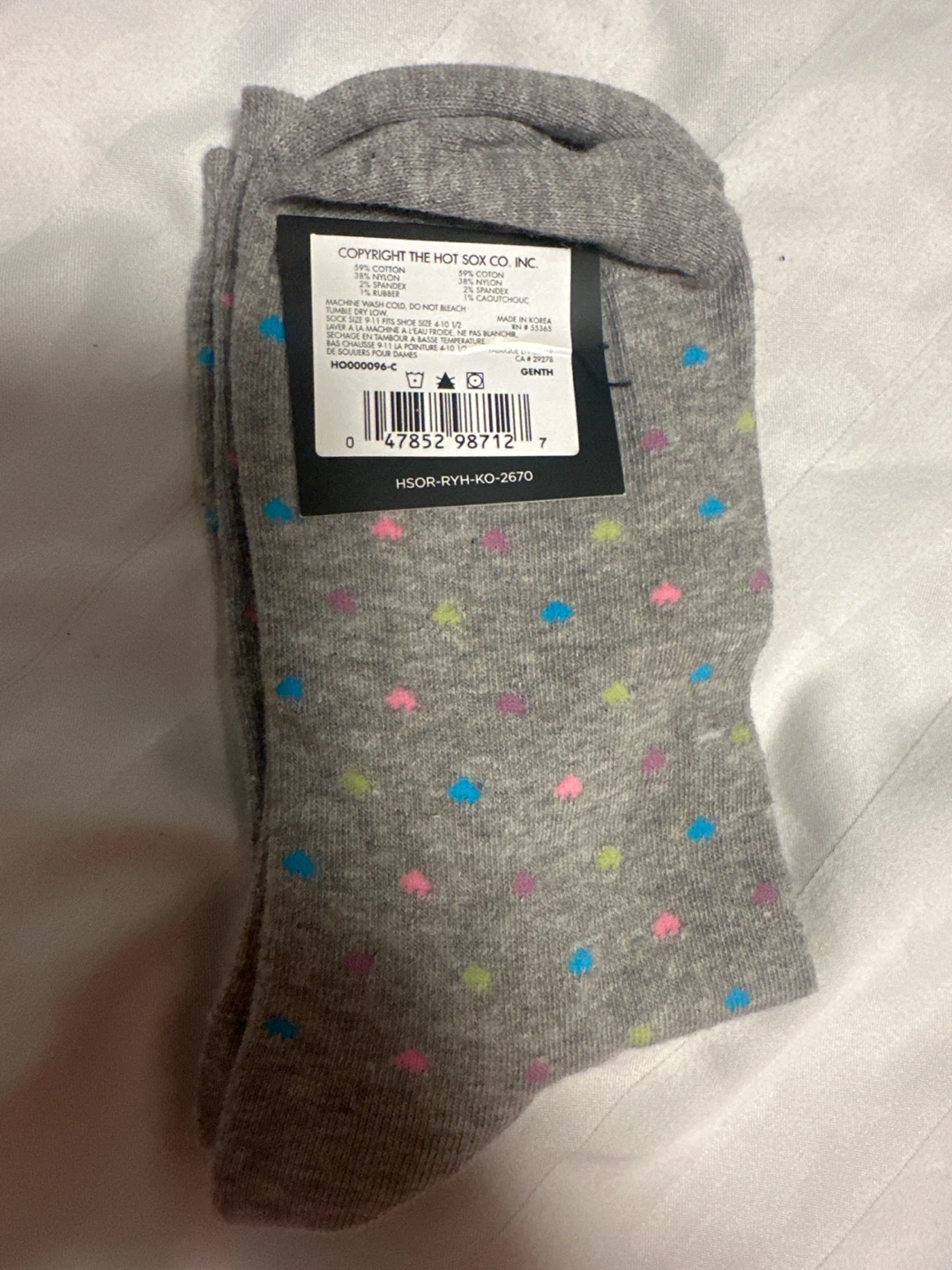 Hot Sox Originals Grey Polka Dot Socks - photo 2
