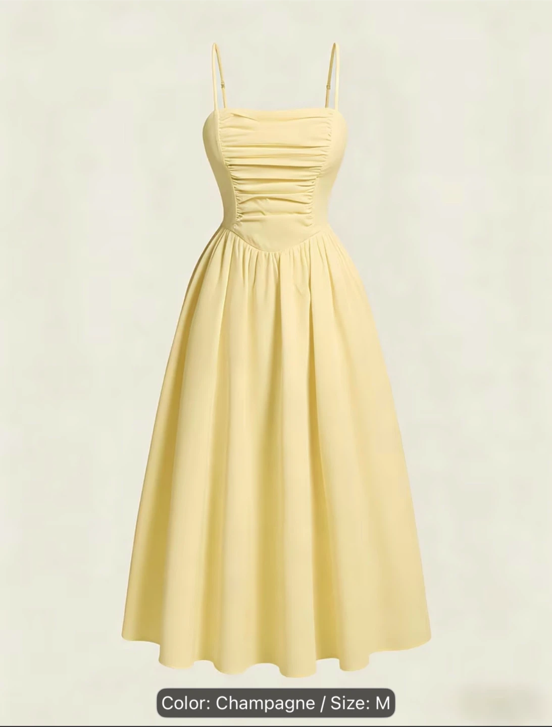 Yellow Smocked Camisole Dress - Size M