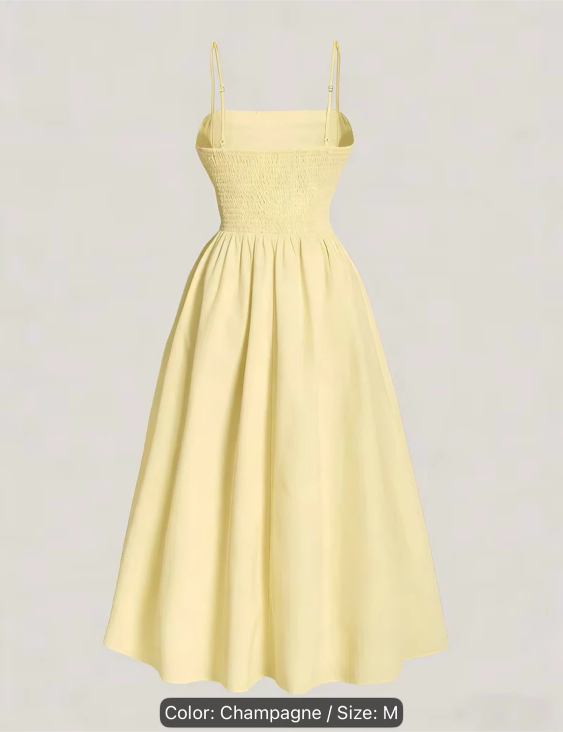 Yellow Smocked Camisole Dress - Size M - photo 2