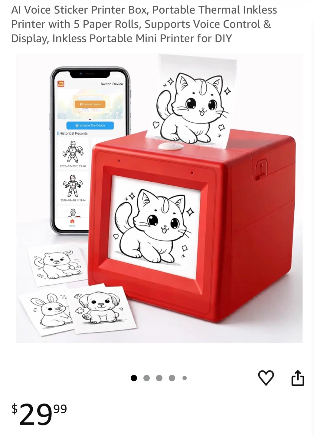Bioetva AI Voice Sticker Printer Box