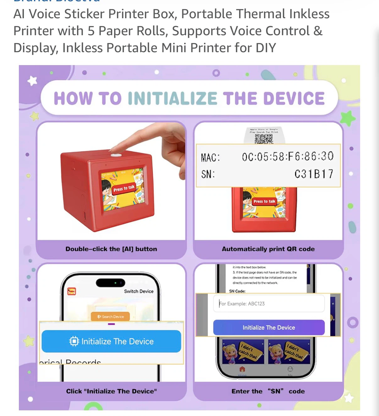 Bioetva AI Voice Sticker Printer Box - photo 5