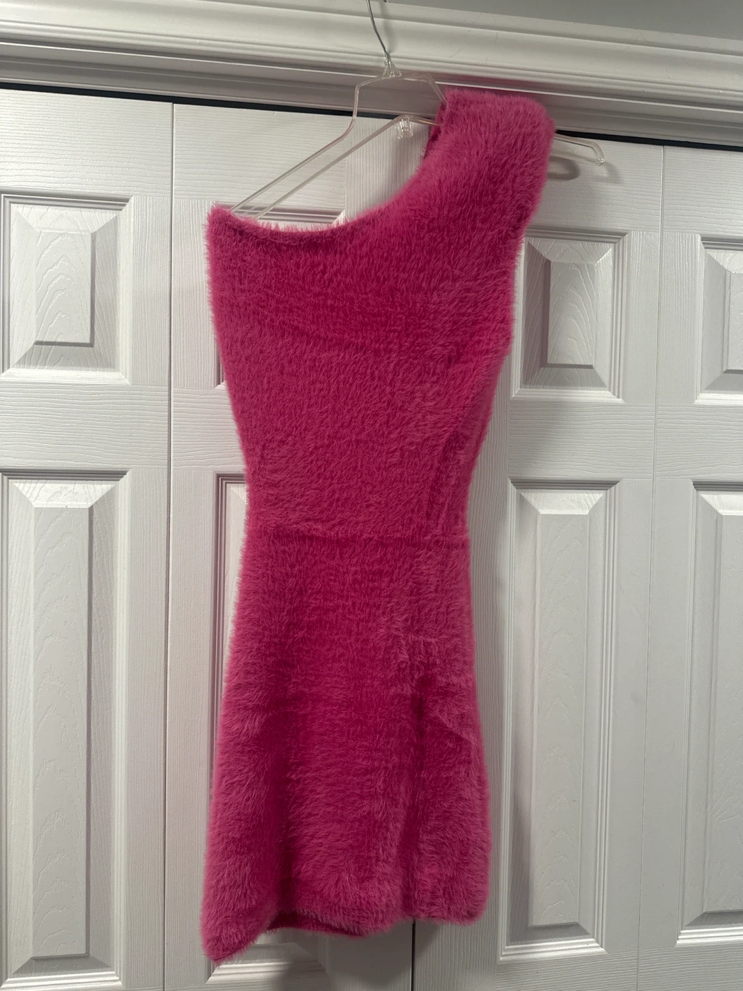 UGG Pink Fuzzy One-Shoulder Dress - XS