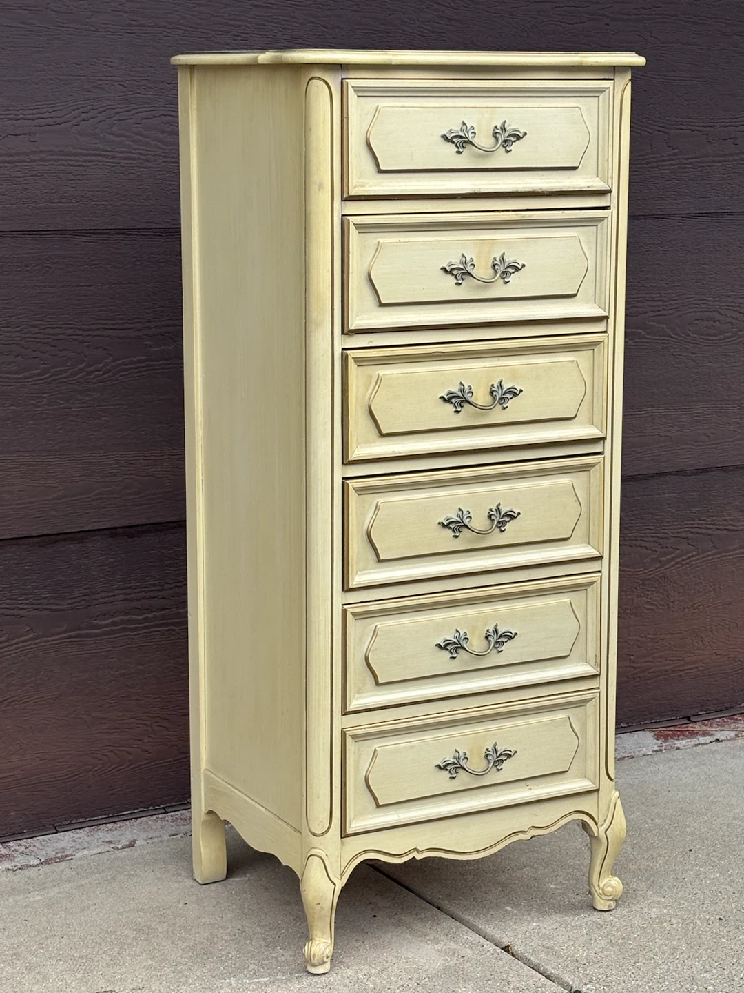 Tall Yellow Dresser with 7 Drawers