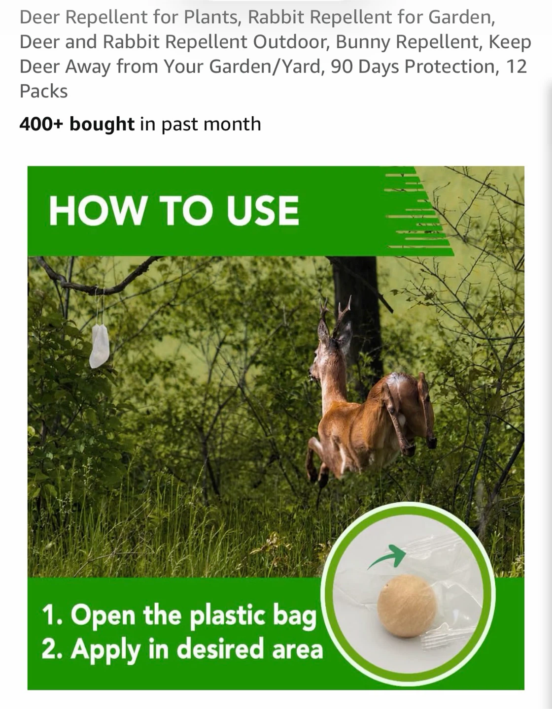 Deer and Rabbit Repellent - 12 Packs - photo 2