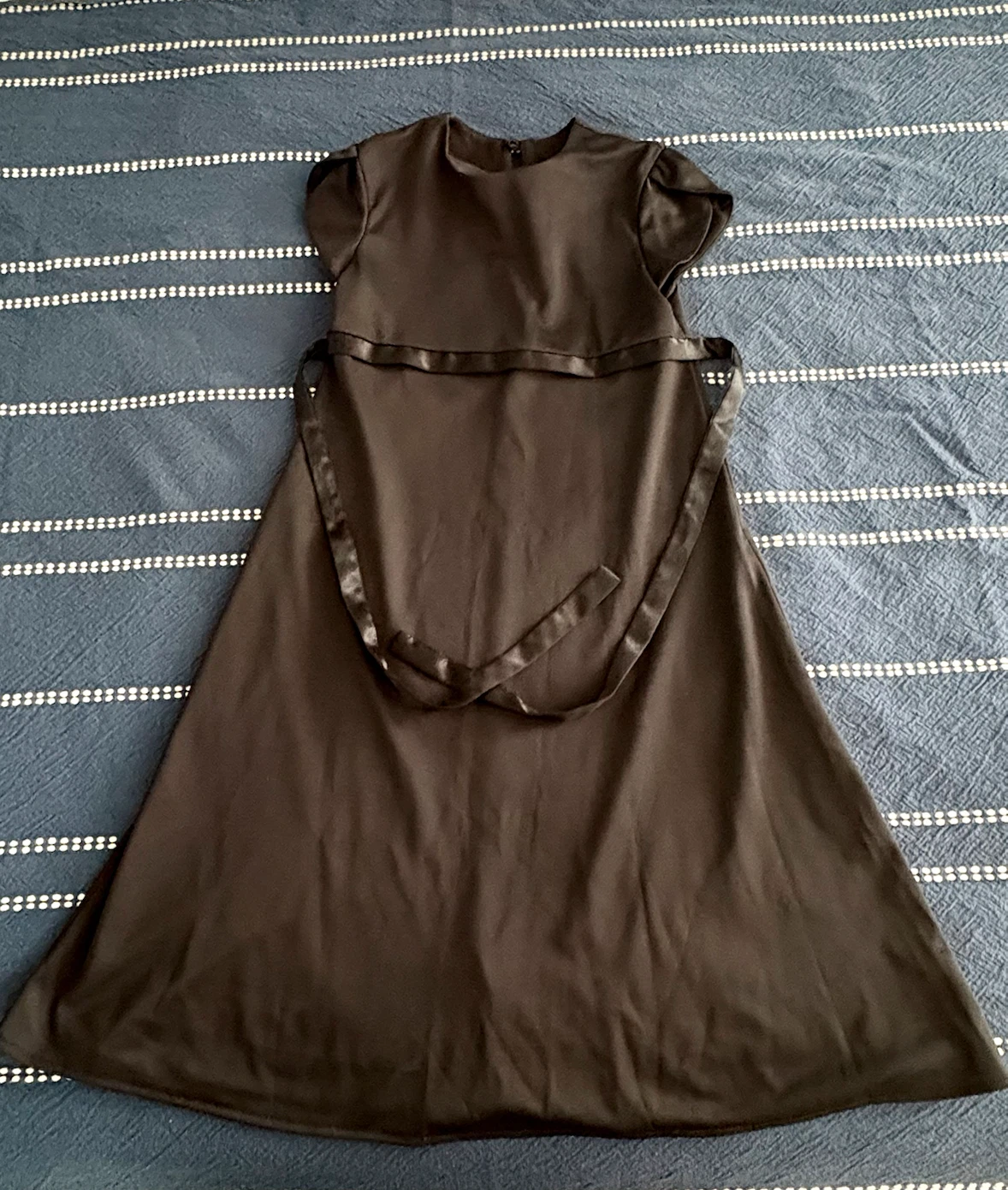 Black Short Sleeve Dress with Belt