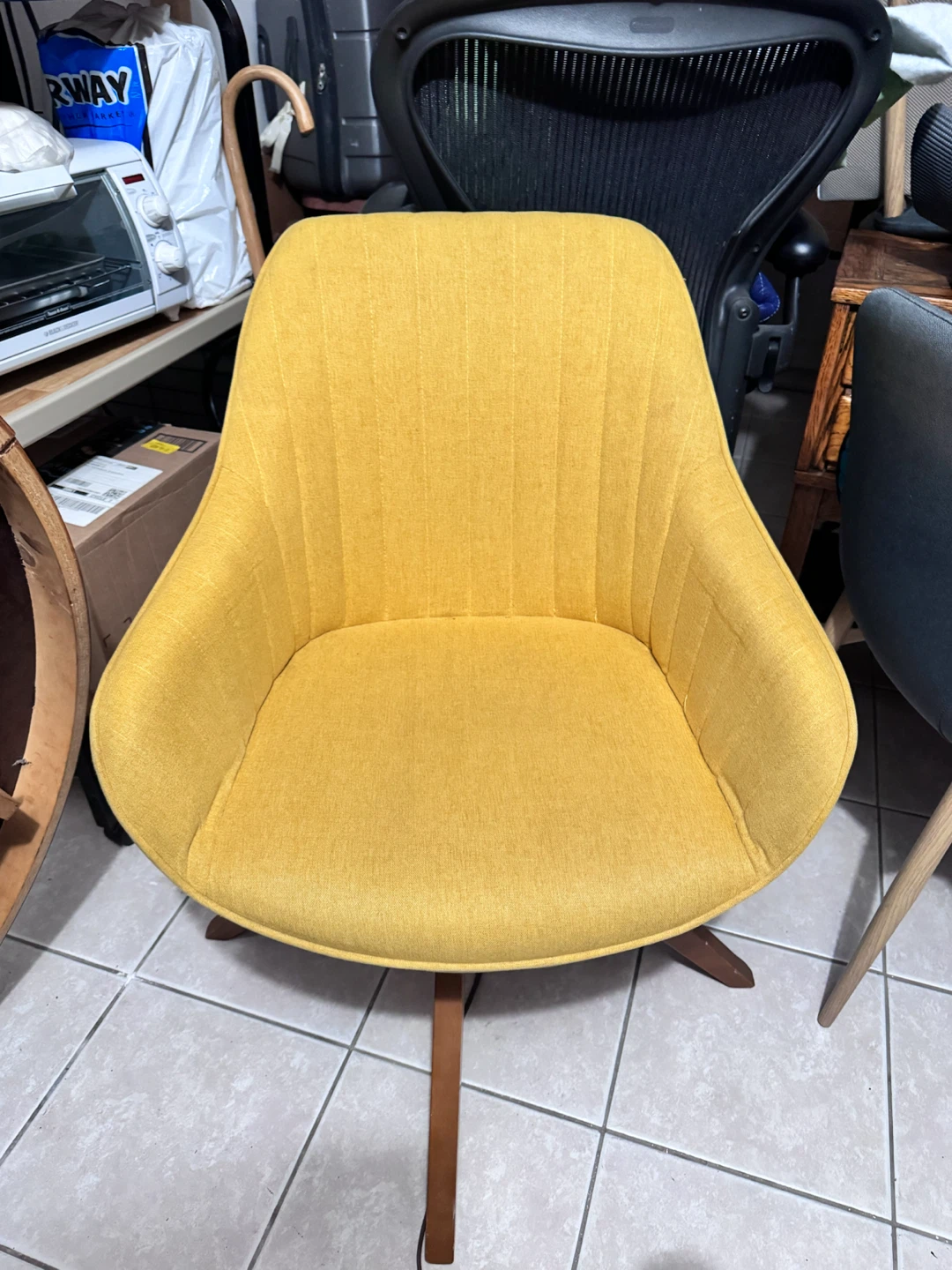 Yellow Upholstered Accent Chair - photo 3