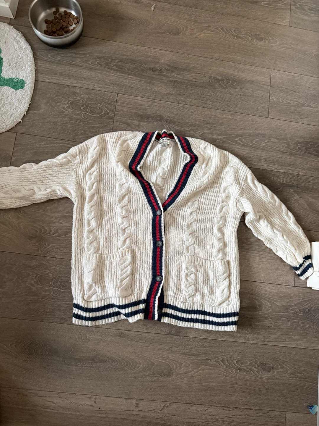 American Eagle Cream Cable Knit Cardigan - photo 2