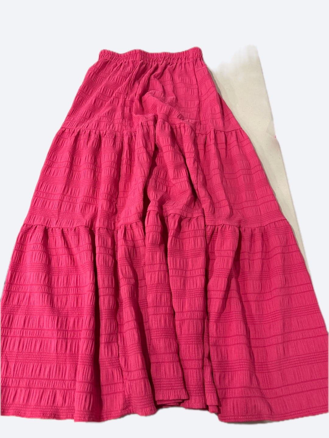 Pink Tiered Maxi Skirt