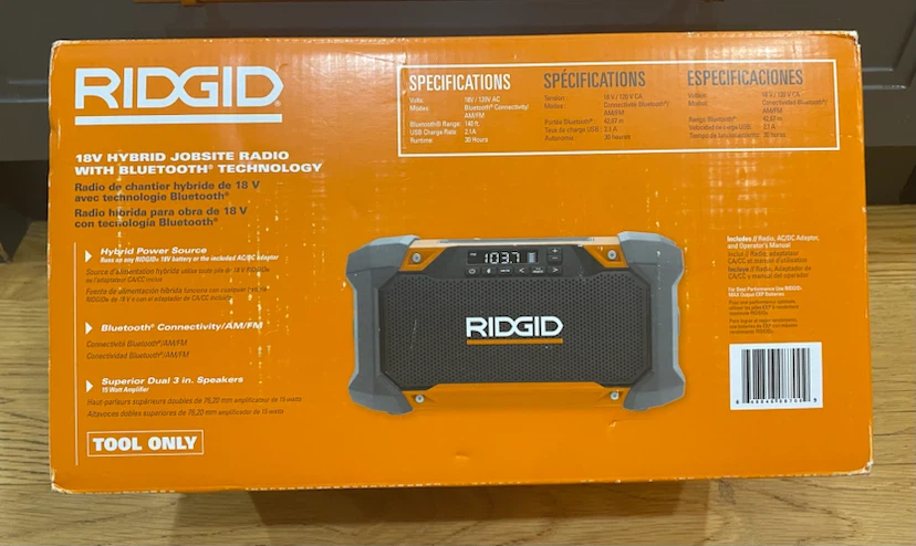 RIDGID 18V Hybrid Dual Speaker Jobsite Radio with Bluetooth - photo 2