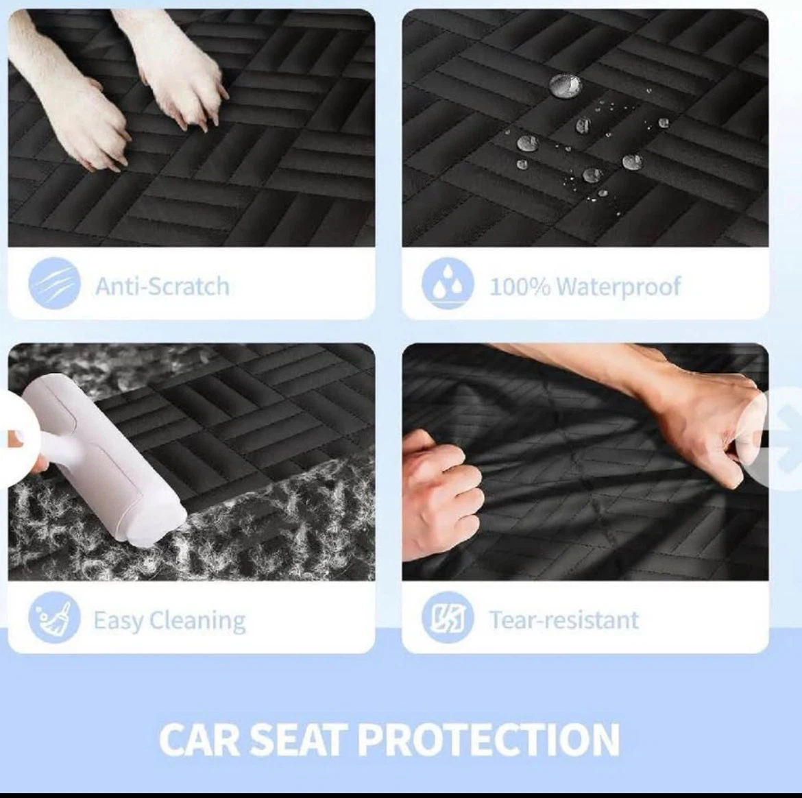 ELLINI Dog Car Seat Cover for Back Seat, Hard... - photo 4
