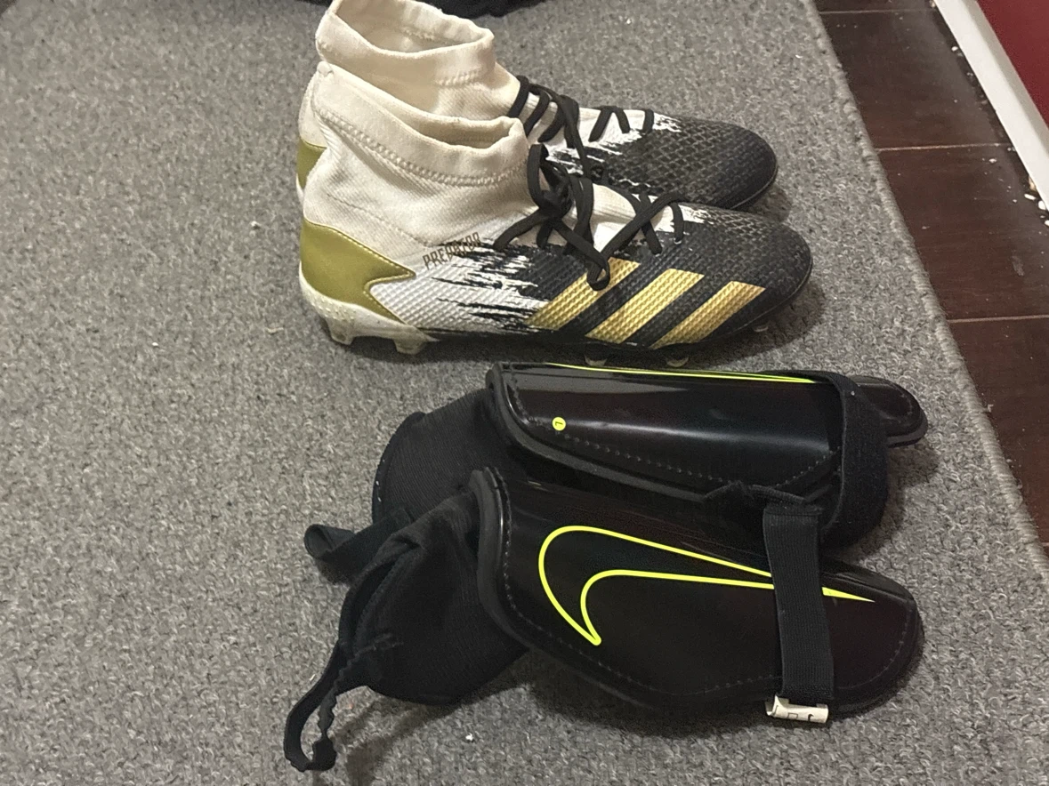 Adidas Predator Football Cleats & Nike Shin Guards