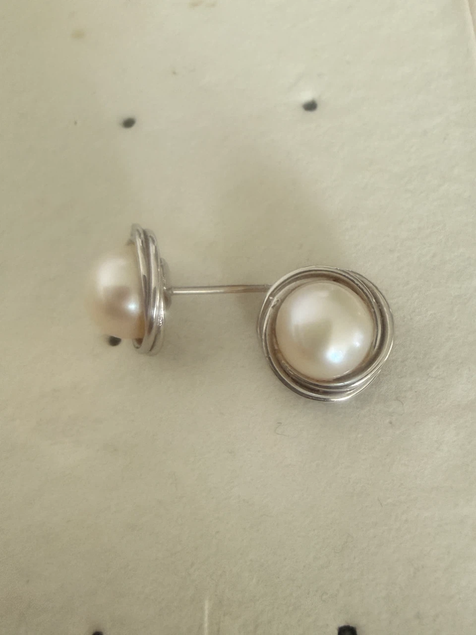 Natural Pearl Stud Earrings 18k gold - photo 2