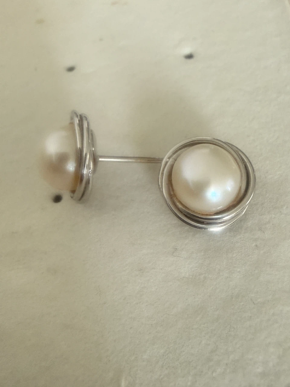 Natural Pearl Stud Earrings 18k gold - photo 3