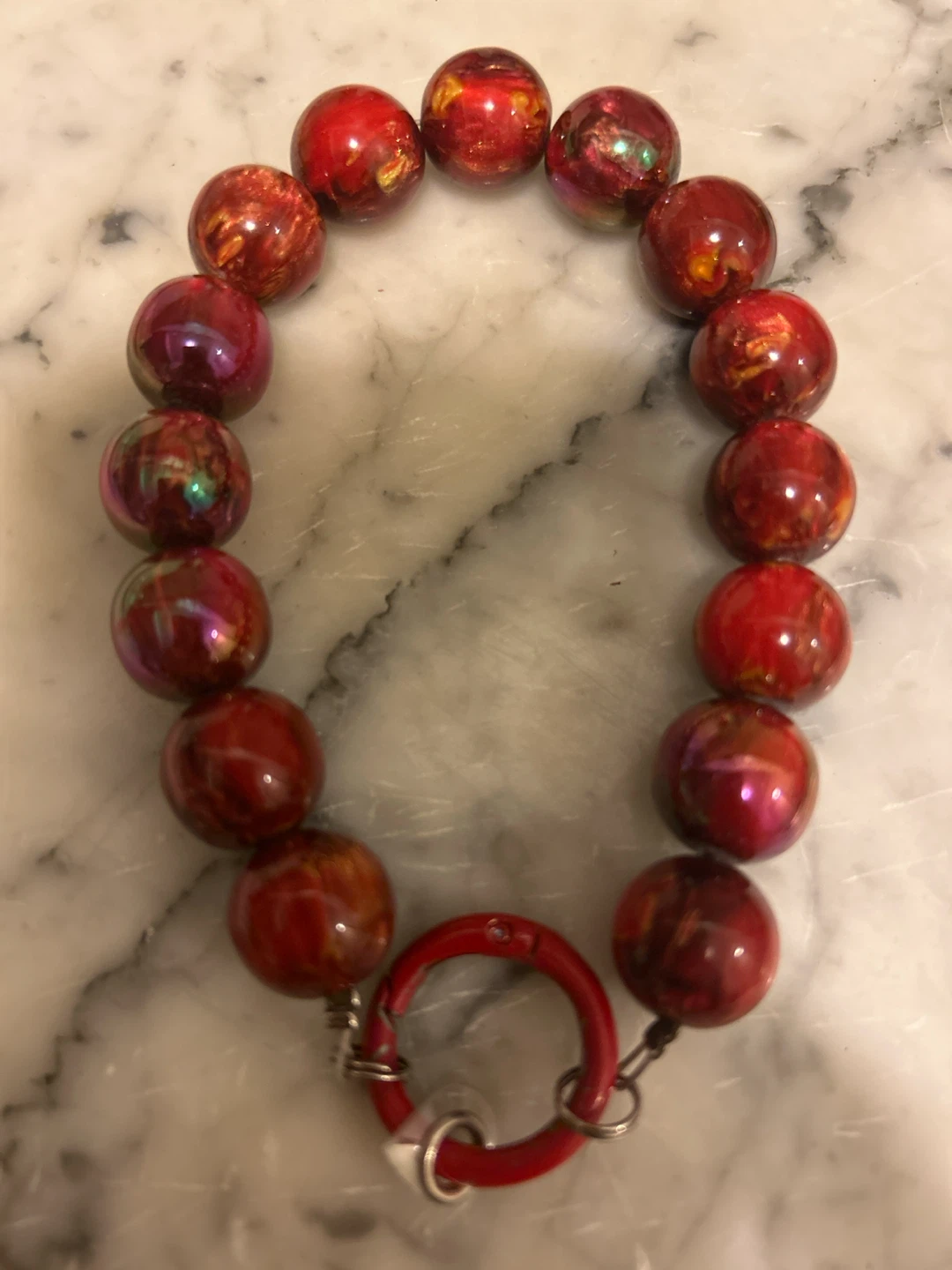 Red Beaded Cellphone Accessory - photo 2