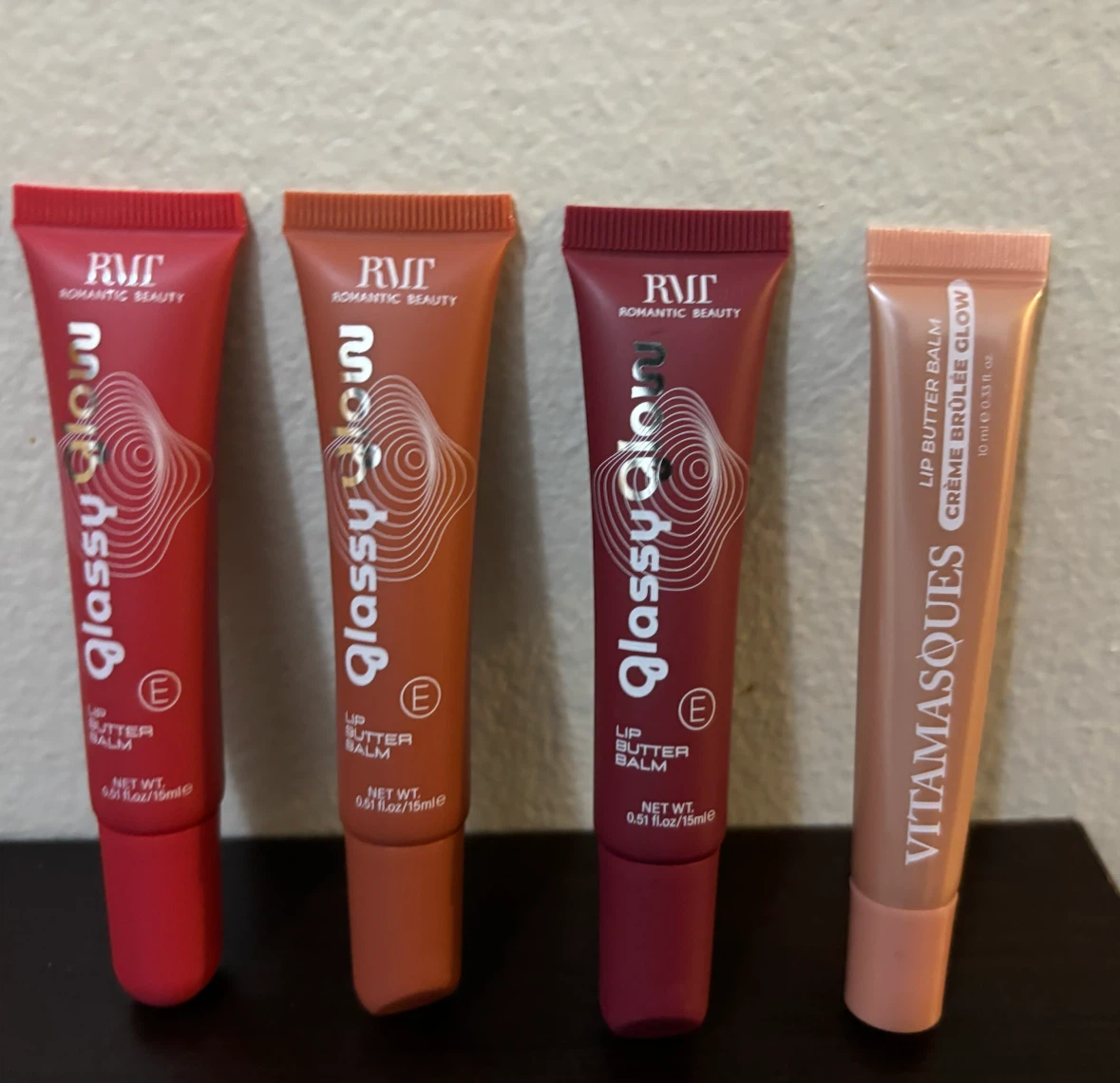 NEW-Lot of 4-Romantic Beauty Glassy Glow Lip Butter Balm Set