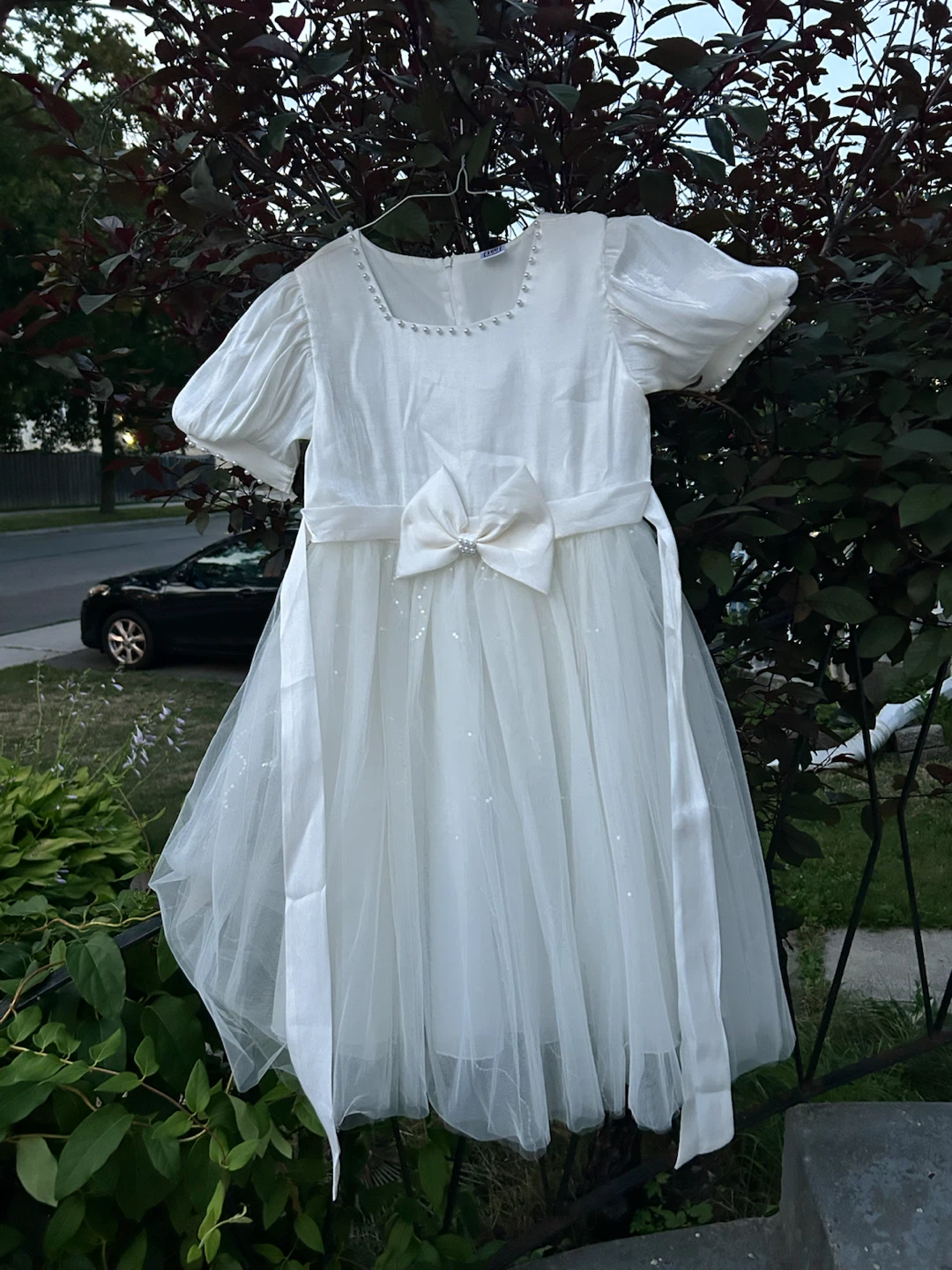 White Formal Dress with Bow - photo 2