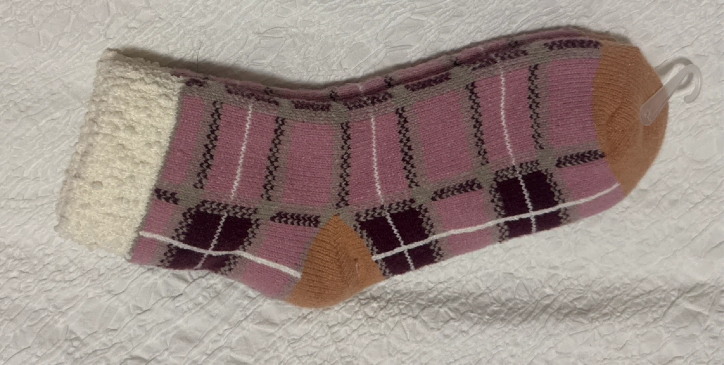Lemon Plaid Cozy Lined Socks - photo 2