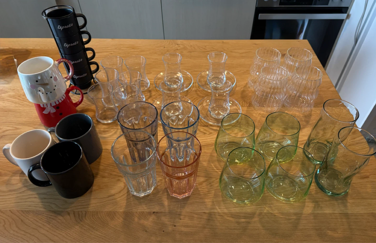 Espresso / Coffee Cups and Assorted Glasses Set