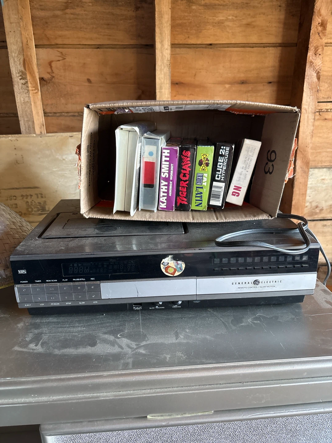 FREE!!! must go ASAP! GE VCR with VHS Tapes