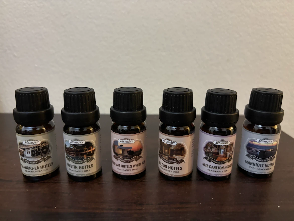 NEW-Lot of 6-Aeshory Hotel Inspired Fragrance Oils Set