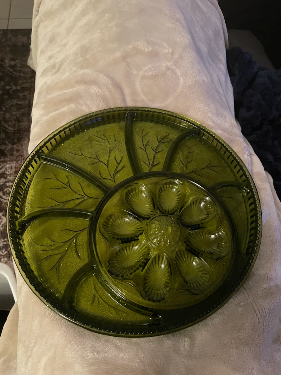 Indiana Glass Vintage Green Glass Platter - photo 2