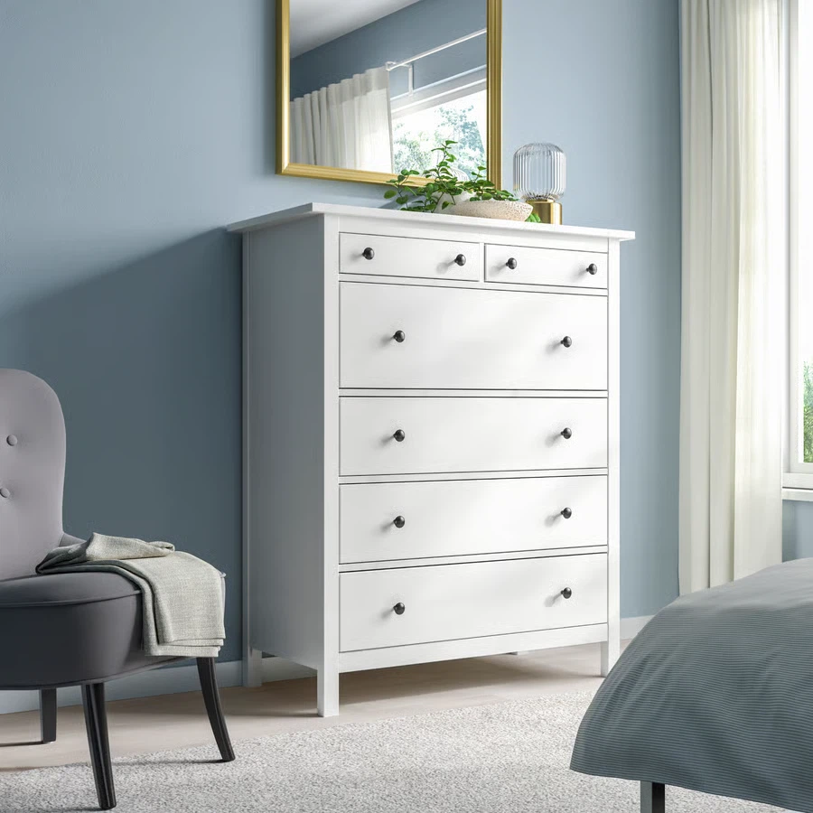 IKEA HEMNES 6-Drawer Dresser - White Stain