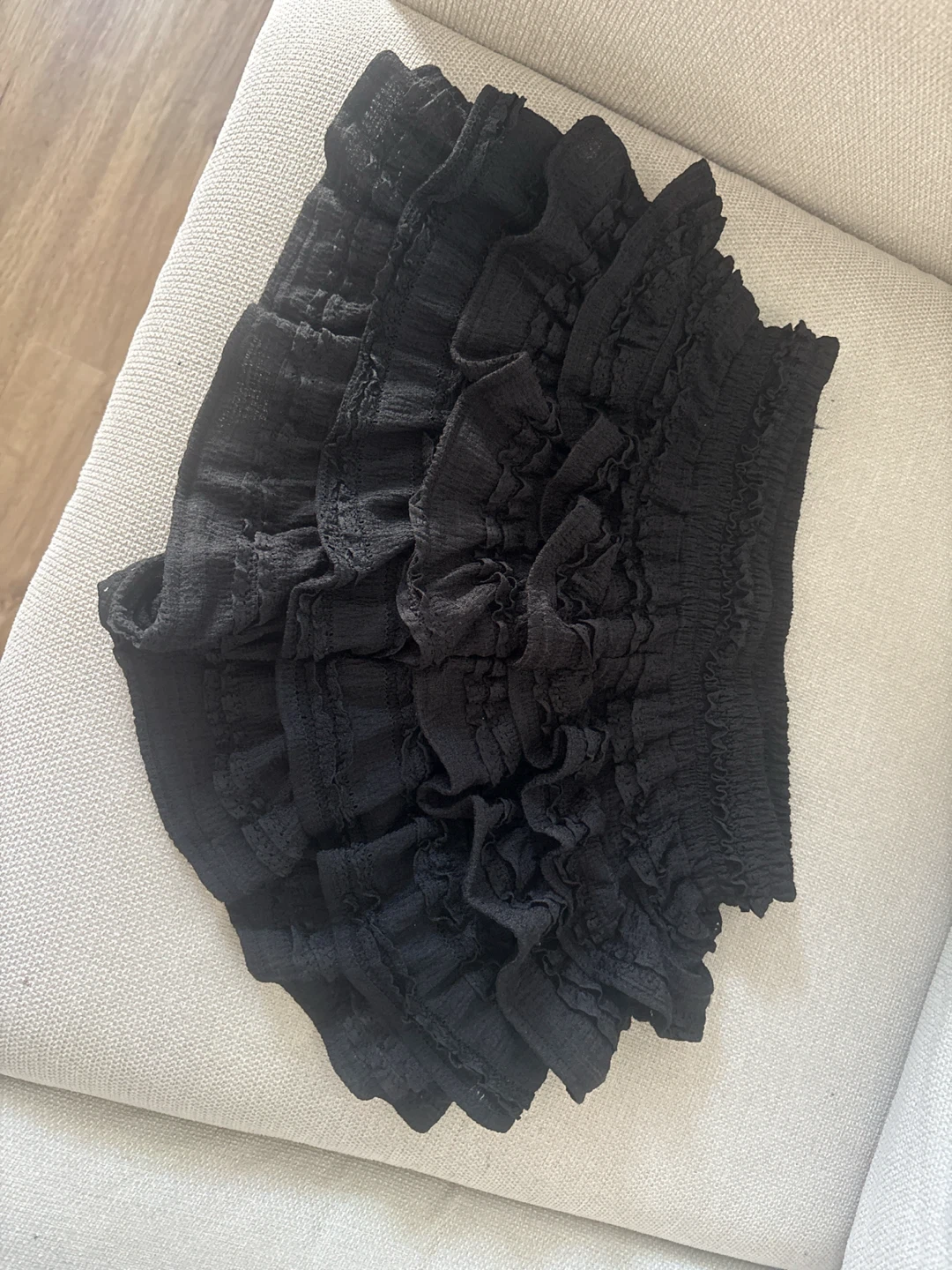 Black Ruffled Mini Skirt