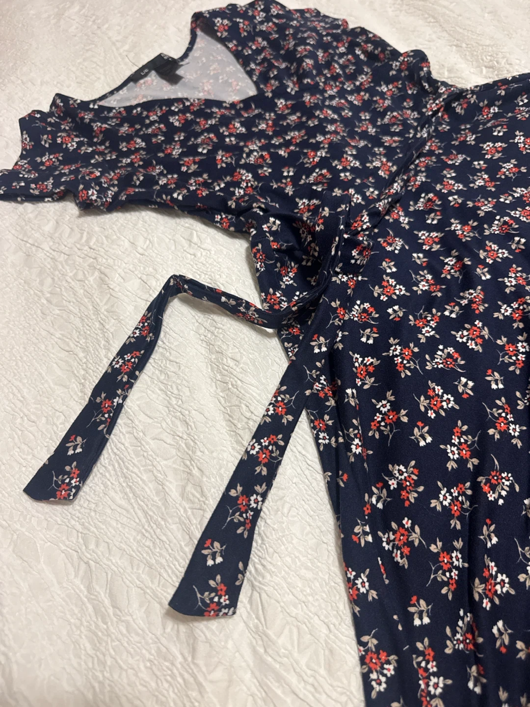 Rebel Sugar Navy Floral Wrap Dress - Size L - photo 2