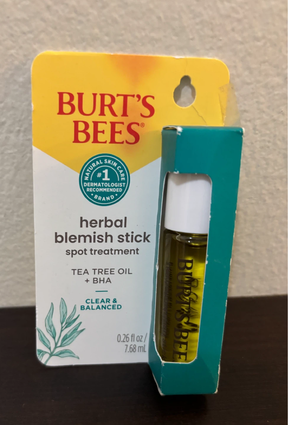 NEW-Burt's Bees Herbal Blemish Stick Spot Treatment 0.26 fl oz